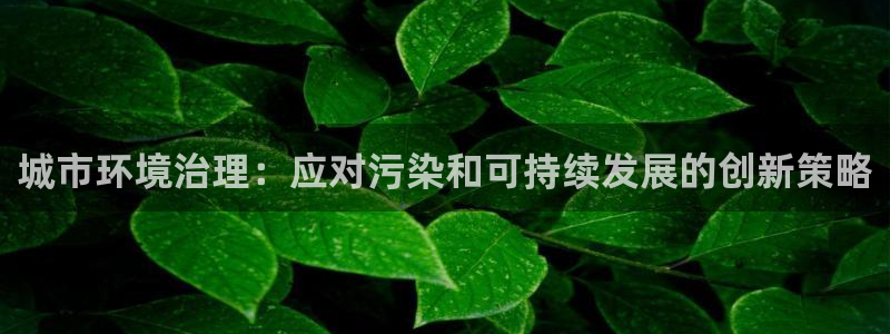 凯发就来凯发天生赢家一触即发|城市环境治理：应对污染和可持续发展的创新策略